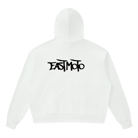 "EAST MOTO" hoodie in white
